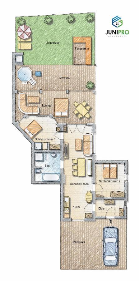 Junipro Luxury Apartments Bosen-Eckelhausen Esterno foto