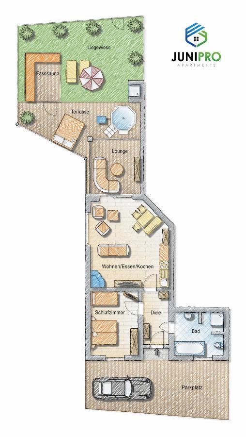 Junipro Luxury Apartments Bosen-Eckelhausen Esterno foto